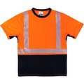Ergodyne GloWear 8283BK Lightweight Performance Hi-Vis T-Shirt, Class 2, Black Bottom, S, Orange 23512